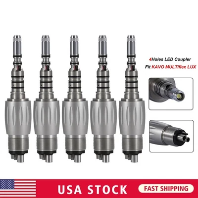 Acoplador rápido LED dental estilo KAVO 5 piezas 4 orificios para pieza de mano de fibra óptica Foto 1 de 4