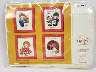 Vintage Creative Circle "Christmas is.."  Crewel Embroidery Kit - Image 1 of 3