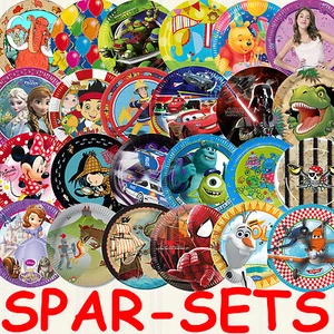 SPAR PARTYSET - Geschirr Deko Kindergeburtstag Kinder Geburtstag Party Set Motto - Bild 1 von 29
