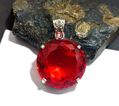 Colgante de topacio redondo naranja brasileño natural certificado 89,85 quilates piedras preciosas sueltas Foto 1 de 4