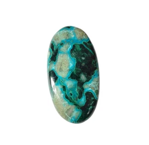 Designer Natural Chrysocolla Malachite Cabochon Gemstone 78.60 Carat, 47x25x6 MM - Picture 1 of 6