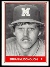 1982 TCMA Miami Marlins 4 Brian McDonough  Baseball Card