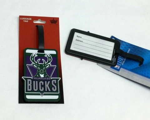 NBA Milwaukee Bucks Luggage Tag Travel Bag ID Golf Tag FREESHIP Cover