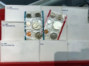 9 Set Lot of 1977 P and D Uncirculated Sets ORIGINAL - Picture 1 of 1