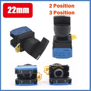 22mm Rotary Switch 2 Position/3 Position Latching Momentary Short & Long Handle - Picture 1 of 12