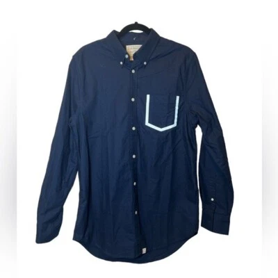 Nick Wooster Hombres Talla M Bolsillo Azul Marino Abotonado Manga Larga Algodón Nuevo sin Etiquetas Reflectante Foto 1 de 4