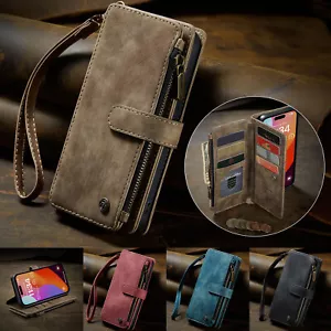 For iPhone 15 Pro Max Plus Multifunctional Leather Wallet Card Zipper Case Cover - Picture 1 of 20