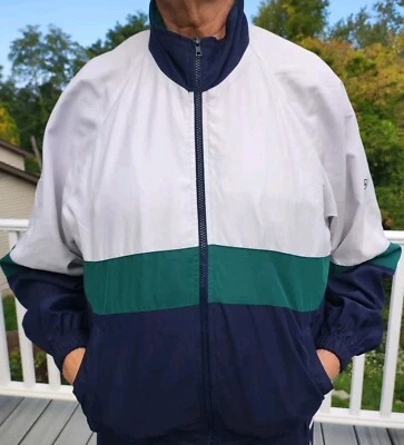 🧥Rompevientos Slazenger Track Años 90 Talla M De Gran Tamaño Blanco Azul Ropa Deportiva Gimnasio Foto 1 de 4