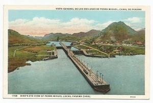 Pedro Miguel Locks, Panama Canal White Border Postcard With Water - Picture 1 of 2