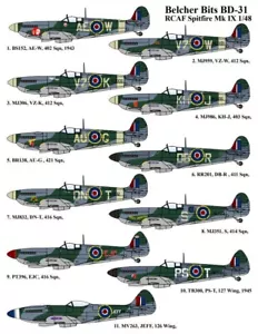 Belcher Bits BD31 - Autocollant Canadian Spitfires Mk IX, échelle 1/48 - Photo 1 sur 5
