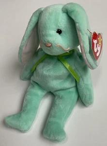 NEW *RARE* 1996 TY Beanie Babies Hippity Green Rabbit Bunny MWMT *3 Tag ERRORS* - Picture 1 of 6