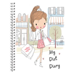 A5 DIÄTTAGEBUCH Essen SCHLANKHEIT TRACKER TAGEBUCH ABNEHMEN JOURNAL MÄDCHEN EINKAUFEN - Bild 1 von 5