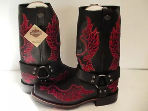 Men's Harley Davidson boots Slayton D93141 leather black oil resisting size 9.5 - Picture 1 of 5