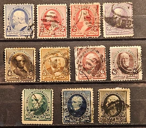 US Stamp Sc 219-28, President part set, Unwmk, Used VF CV$127.70 (XG) - Picture 1 of 4