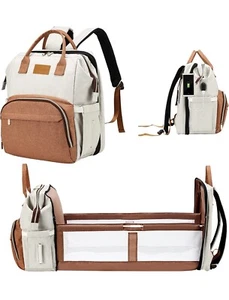 Multifunction Baby Diaper Bag with Changing Station is a Travel backpack. White - Picture 1 of 18