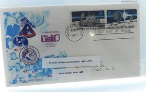 Framed First Day Cover, 10 Years of Space Achievement (1961-1971), Scott #1434-5 - Picture 1 of 2