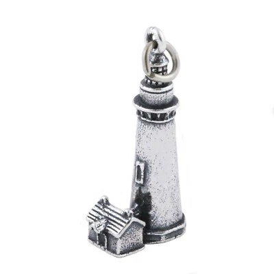 Yaquina Head Lighthouse Oregon Pigeon Point California 925 Sterling Silver Charm - Image 1 of 4