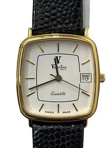 Vintage 1980s VALENTINO Roberto New Old Stock Tank Gold Plated Quartz 25mm Watch - Bild 1 von 6