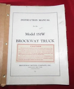 BROCKWAY TRUCK MODEL 151-W INSTRUCTION MANUAL 1936 - Picture 1 of 3