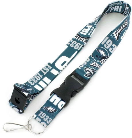 Philadelphia Eagles Football Team NFL Dynamic Lanyard Keychain w/ Safety Clip Cover