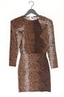 ⭐ H&M Schlauchkleid Kleid für Damen Gr. 32, XS Langarm braun aus Polyester ⭐