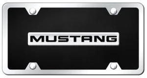 Mustang Name Plate Black Acrylic Kit License Plate Frame Official Licensed - Imagen 1 de 2