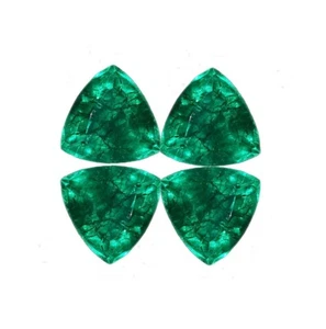 Natural Emerald 4Pcs Lot Certified Loose Gemstone 3-5 Ct Colombian Emerald Gem09 - Picture 1 of 7