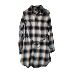 Patagonia Featherstone kariertes Hemdkleid mit Taschen Größe 10 Damen - Bild 1 von 10