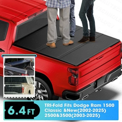 Cubierta rígida triple plegable de 6,4 ft para camioneta Dodge Ram 1500 2500 3500 03-25 Foto 1 de 4
