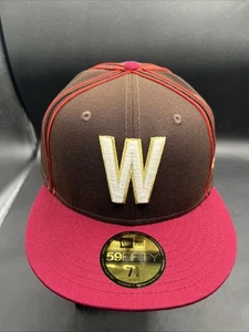 New Era Washington Senators Burntwood Cardinal 59FIFTY Fitted Hat Cap 7 5/8 New - Picture 1 of 8
