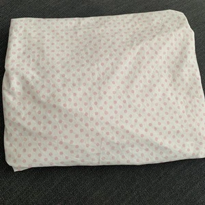Pottery Barn Kids Crib Toddler Fitted Sheet Pink Polka Dot Organic Cotton - Picture 1 of 4