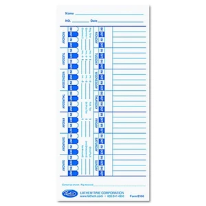 Time Universal Time Card, White, 100 per Pack (E100), 4 x 9 - Picture 1 of 2