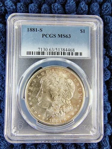 1881-S Morgan Silver Dollar - San Francisco Mint - PCGS MS 63 - Nice Toning - Picture 1 of 20
