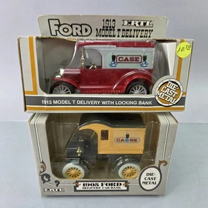 ERTL CASE 1913 Ford Model T Delivery & 1905 Delivery Car 1:25 Diecast Bank Set - Picture 1 of 9