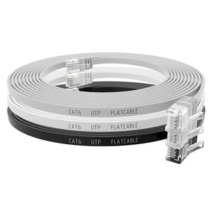 Patchkabel CAT6 Flach Kabel Netzwerkkabel LAN Ethernet RJ45 Flachkabel 0,25-15m - Afbeelding 1 van 15