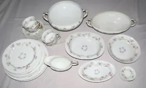 Haviland Limoges 27 pezzi rosso e verde: piatti, salsa, veg, ciotole, tazze piattini - Foto 1 di 4