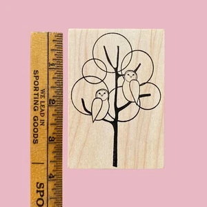 NUEVO SELLO DE GOMA montado en bloque de madera búhos invernales caja de memoria E1275 árbol de búho  - Imagen 1 de 8