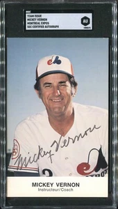 Mickey Vernon Montreal Expos - Team Issue Postcard - SGC Authentic Autograph - Picture 1 of 2