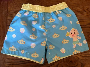 Cocomelon Boys 12 Months Swim Trunks Blue Yellow Submarine Print - Picture 1 of 4
