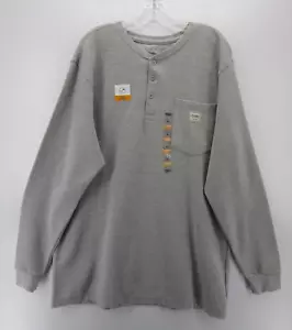 Eddie Bauer Shirt Men Large Gray Henley Thermal Work Wear Waffle Pullover NEW - Picture 1 of 10
