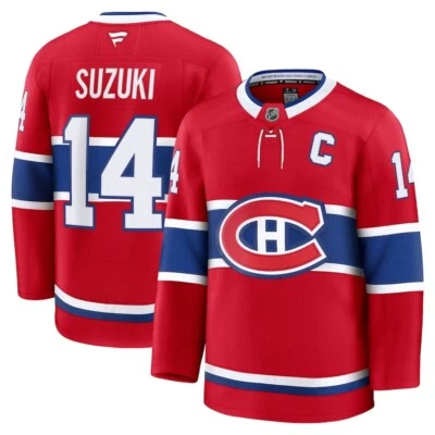 Men's Montreal Canadiens Fanatics Red Home Premium Hockey Jersey Nick Suzuki NHL - Image 1 of 4