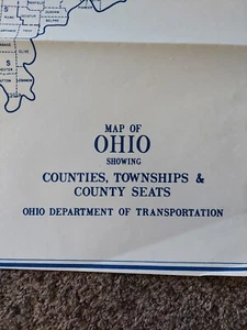 Mapa Plegable De Colección 31"x33" Condados de Ohio Municipios Asientos del Condado - Imagen 1 de 13