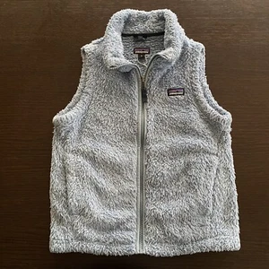 Patagonia Girls' Los Gatos Vest Berlin Blue Medium 10 Fuzzy Fluffy Cute Outdoor - Picture 1 of 10