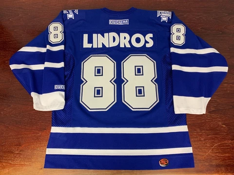 Eric Lindros Toronto Maple Leafs Blue CCM Hockey Jersey size M Cover