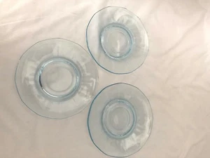 Set of 3 Saucers Blue 5098/5298 FOSTORIA  Good Used Condition - Picture 1 of 3