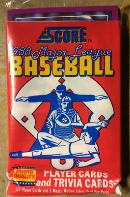 1988 Score Baseball Card Pack Pete O'Brien (Top) Eric Plunk (Back) Showing - Image 1 of 2