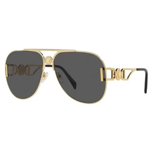 Occhiali da sole nuovi con etichette Versace 2255 1002/87 lenti unisex grigio oro 63-12-145 - Foto 1 di 1