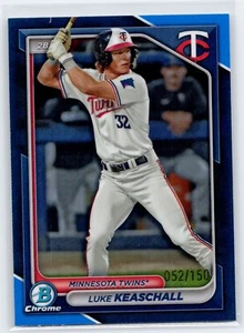 2024 Bowman #BCP-122 Luke Keaschall Chrome Prospects Blue Refractors Twins /150 - Picture 1 of 2