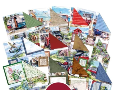 12 Pages Picturesque Pastimes 8" x 8" Double Sided Papers 150gsm NEW - Image 1 of 3