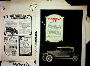 Lote de 11 anuncios de automóviles 1907-1929 todos de Marmon Motor Car Company - Imagen 1 de 6